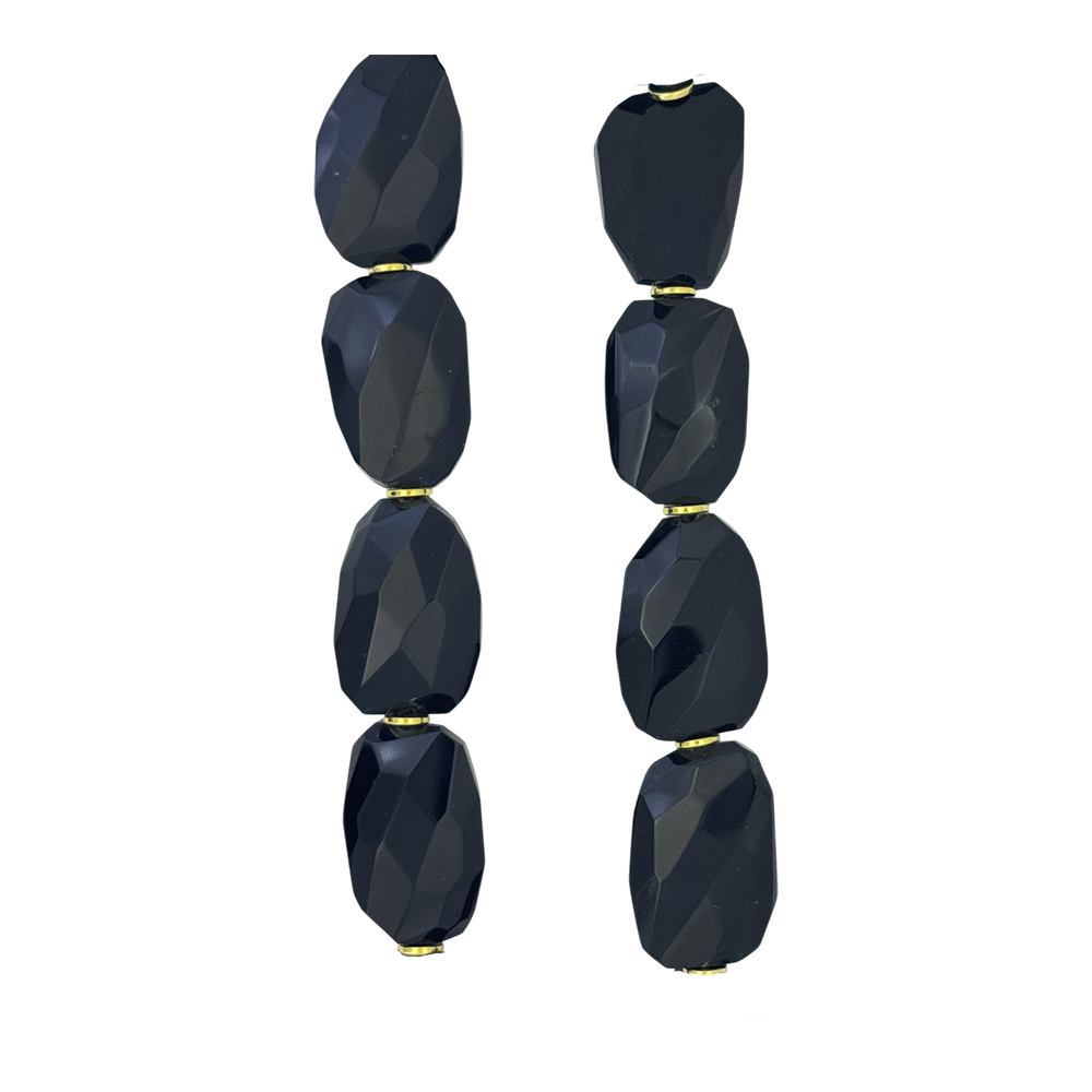 Heart Crystal Necklace –Jet-Gold