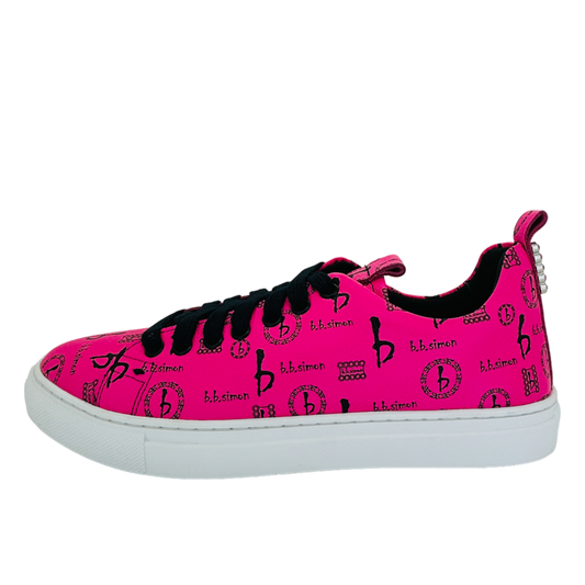 Women BB Pattern Sneakers Pink