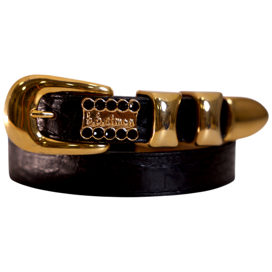 Golden Hinge - Black Croc