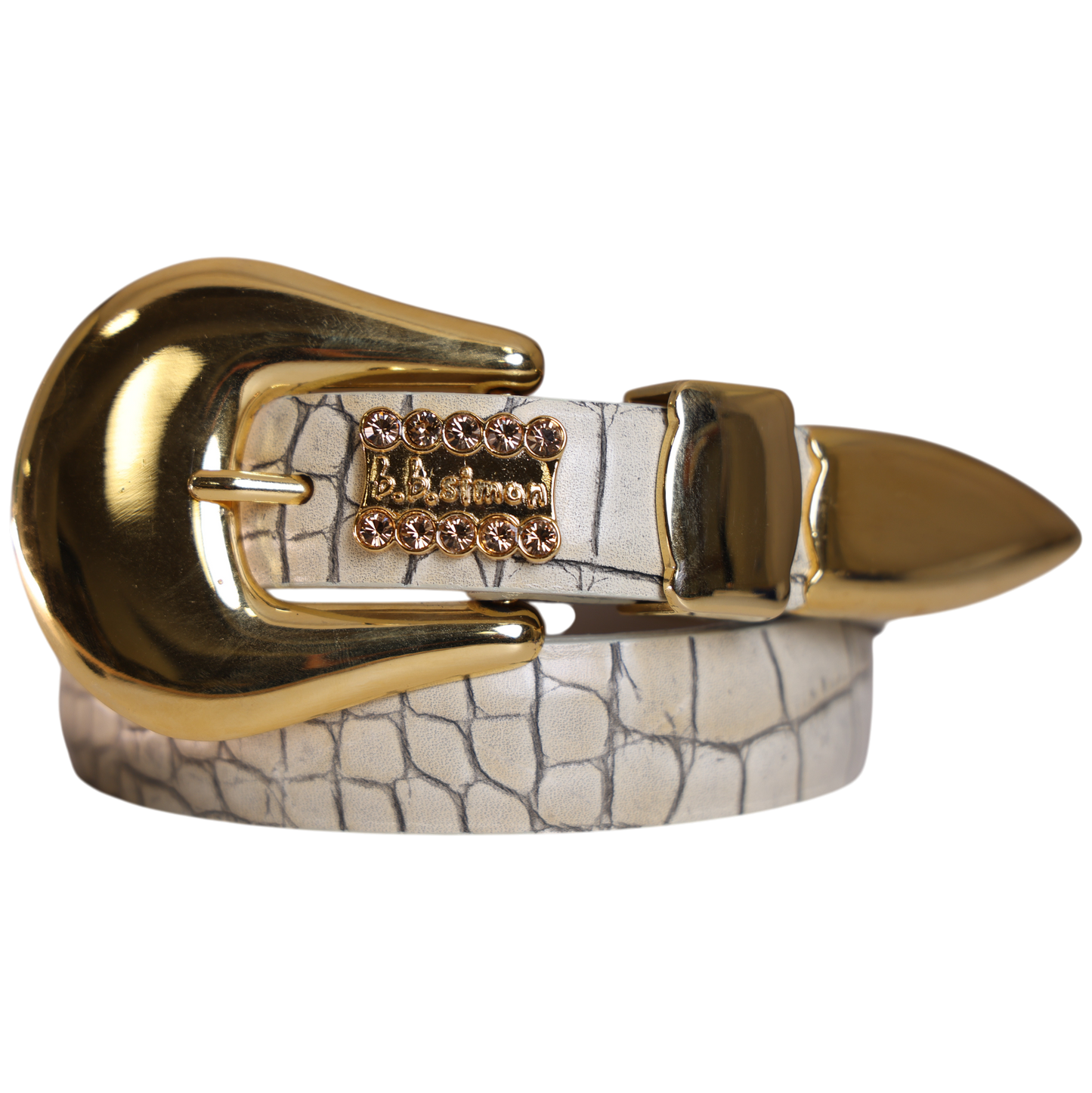 Gold Classic Skinny White Croc