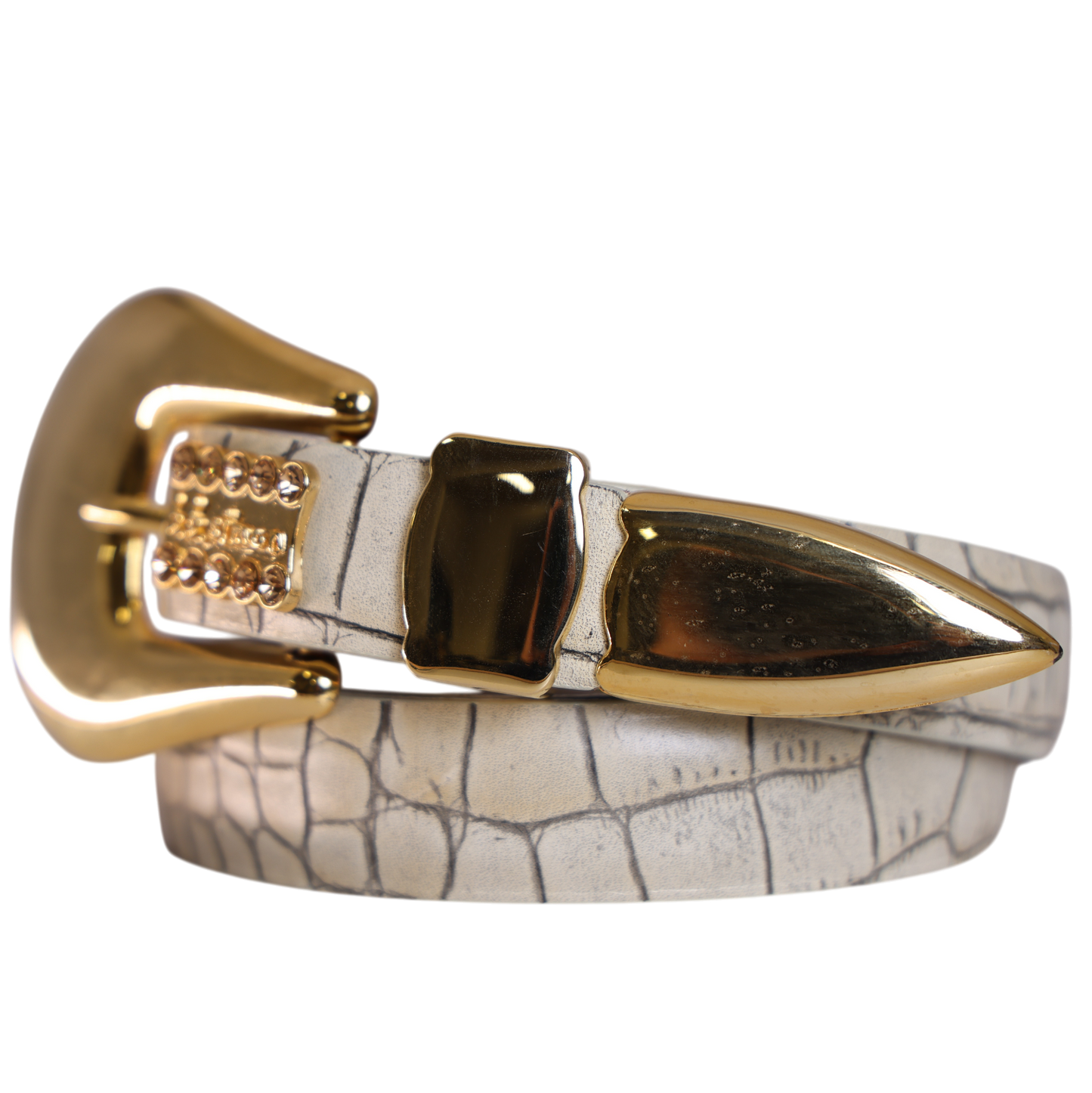 Gold Classic Skinny White Croc