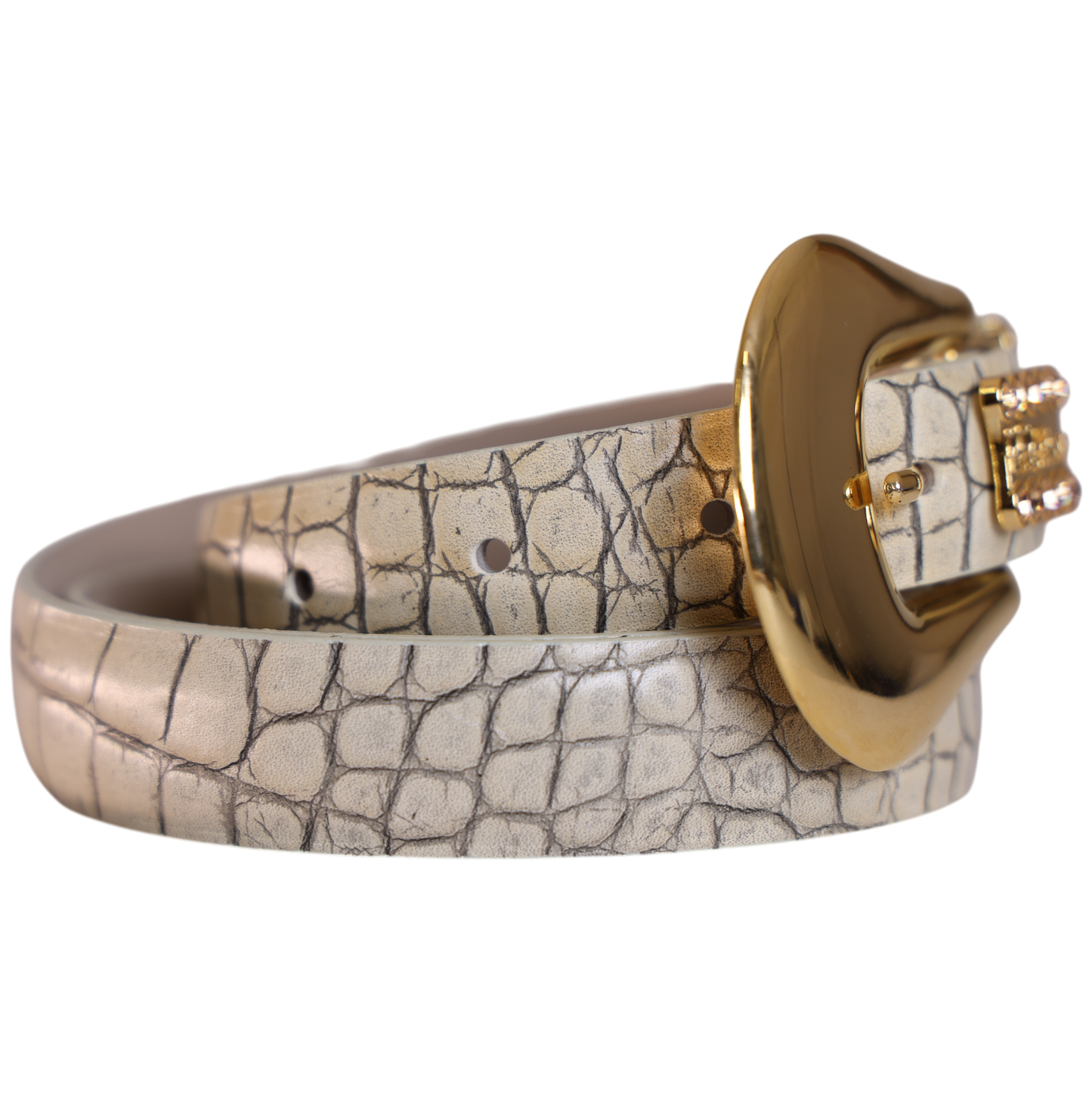 Gold Classic Skinny White Croc