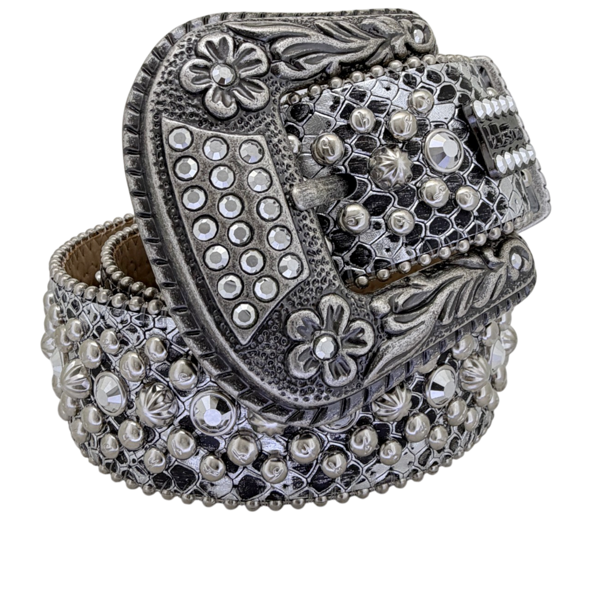 Silver Coiled Serpent - Chrome / Old Silver
