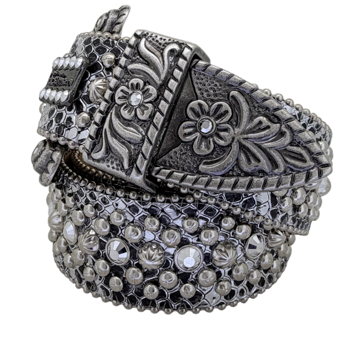Silver Coiled Serpent - Chrome / Old Silver