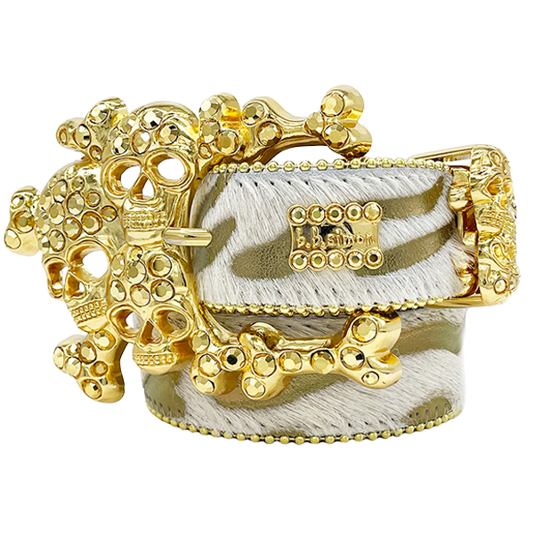 Acid Wash Gold Tiger Stripe Skull Pile