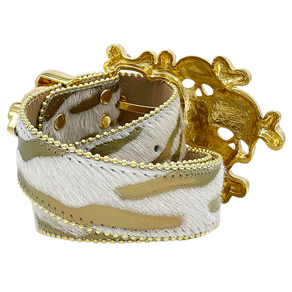 Acid Wash Gold Tiger Stripe Skull Pile