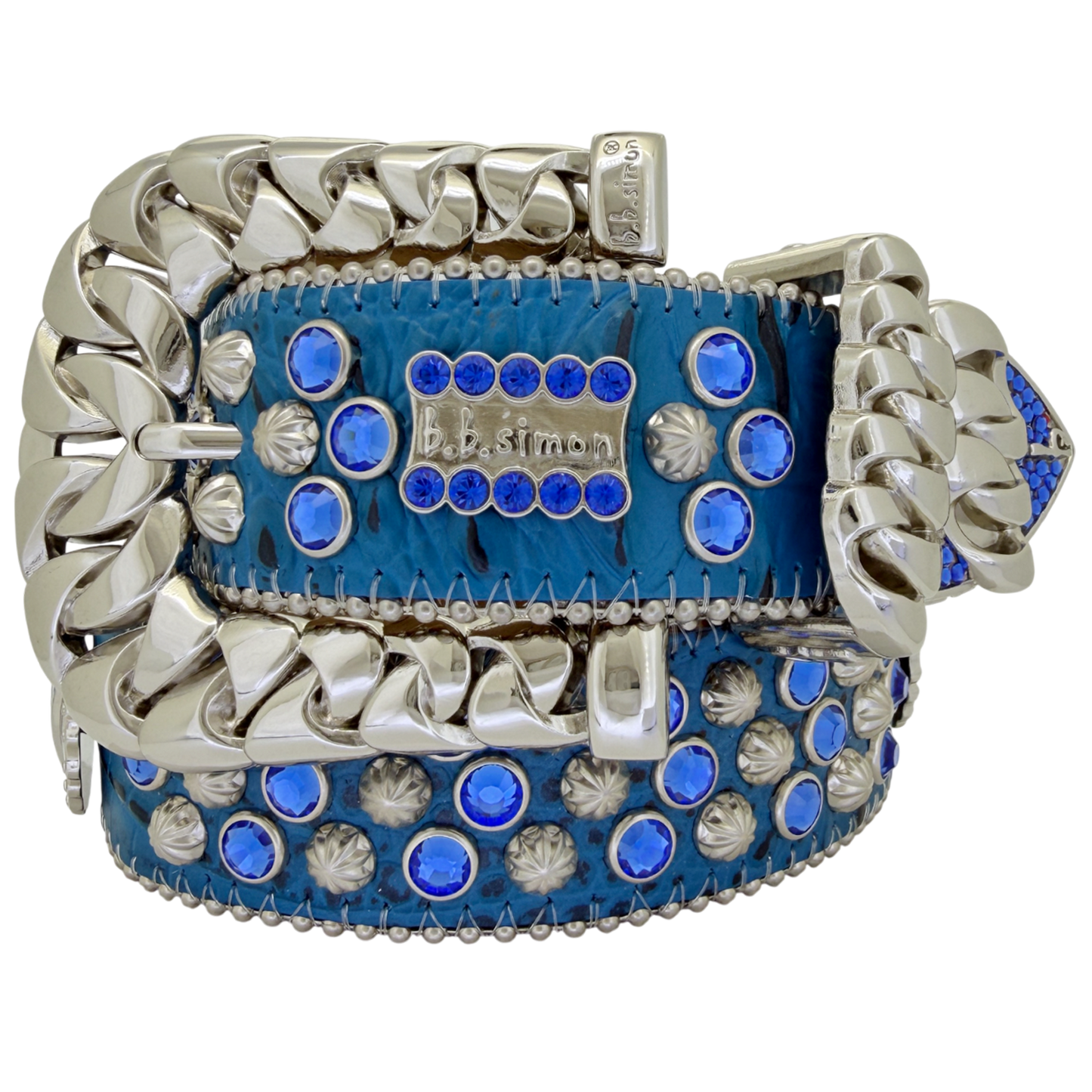 Cuban b’ Chain Blue Sapphire / Silver