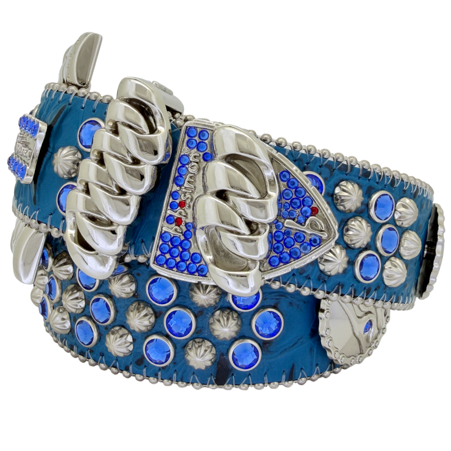 Cuban b’ Chain Blue Sapphire / Silver