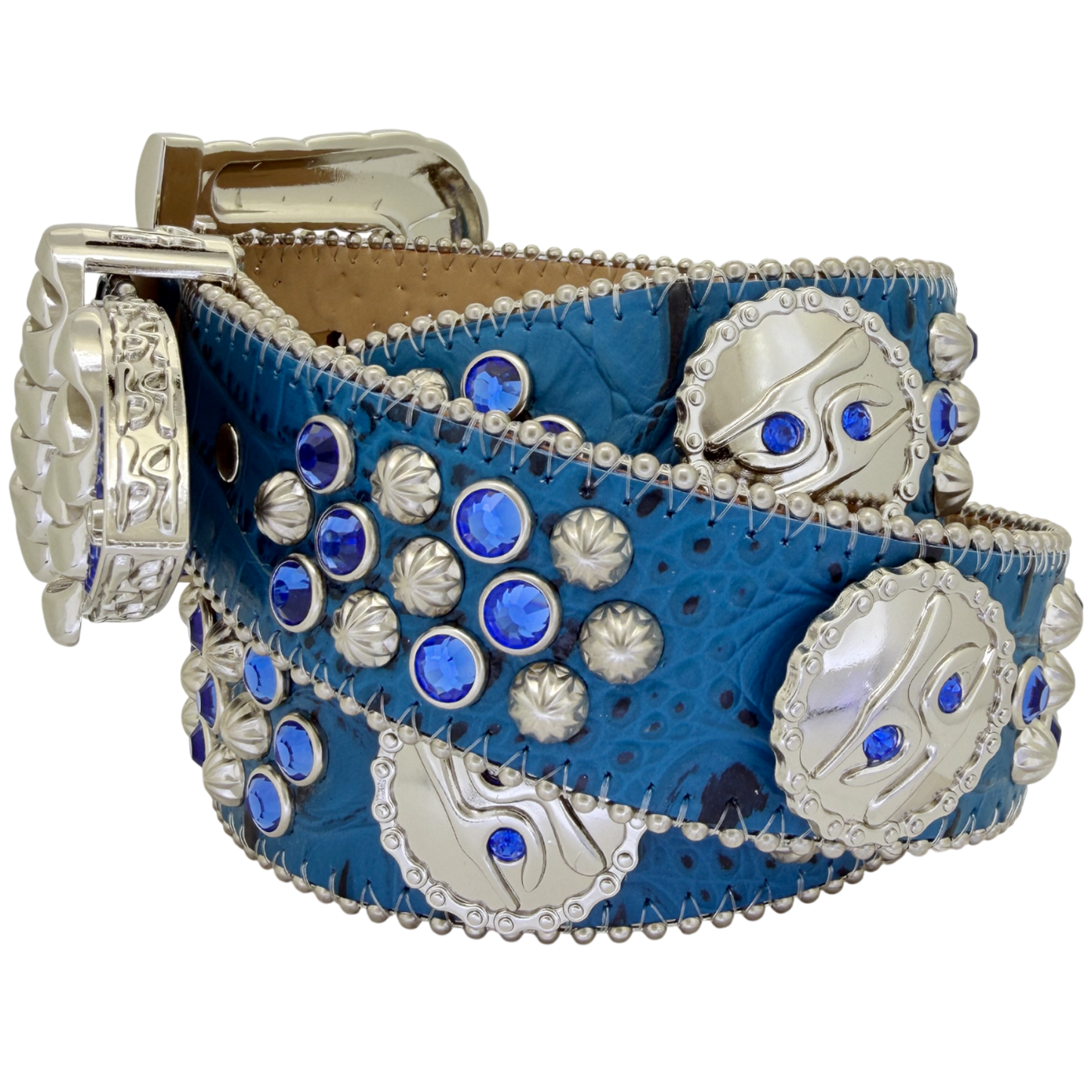 Cuban b’ Chain Blue Sapphire / Silver