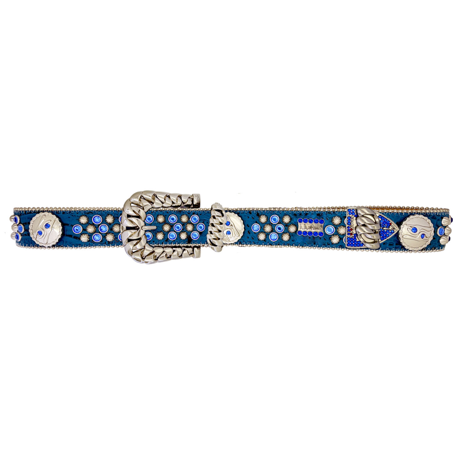 Cuban b’ Chain Blue Sapphire / Silver