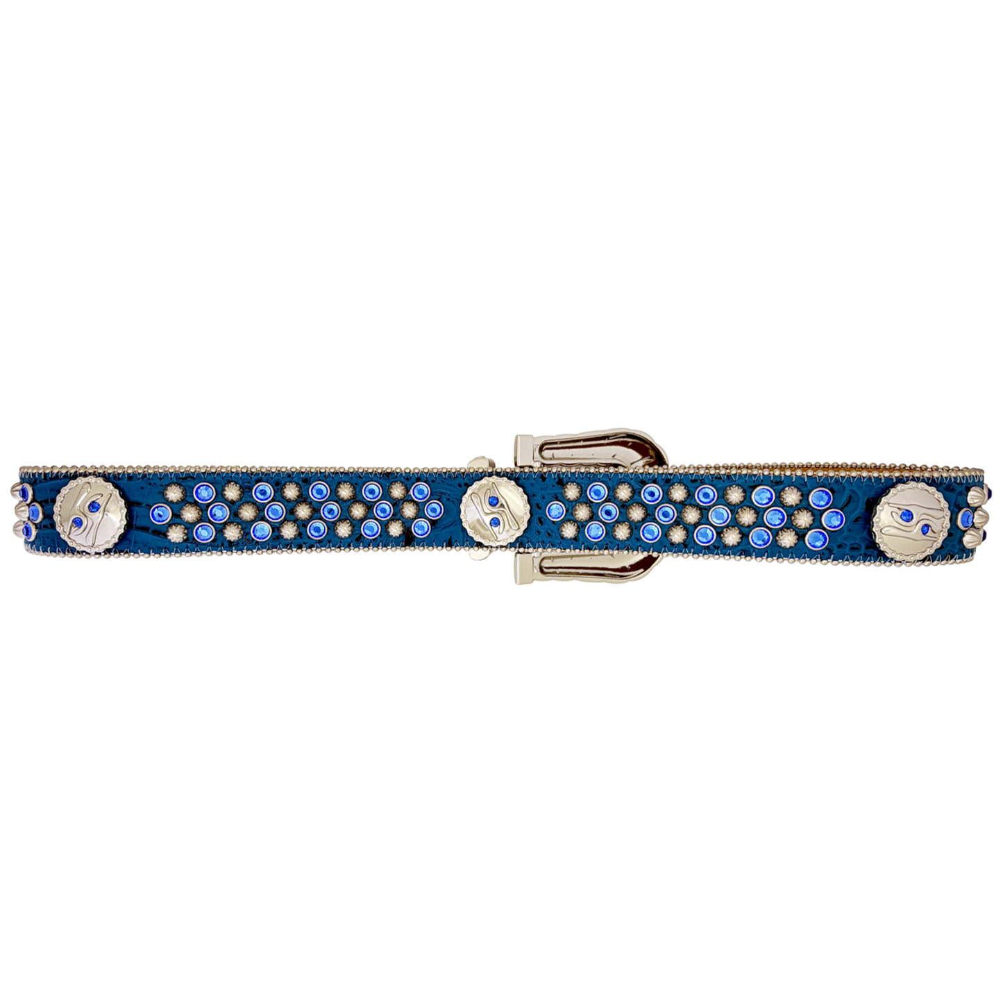 Cuban b’ Chain Blue Sapphire / Silver