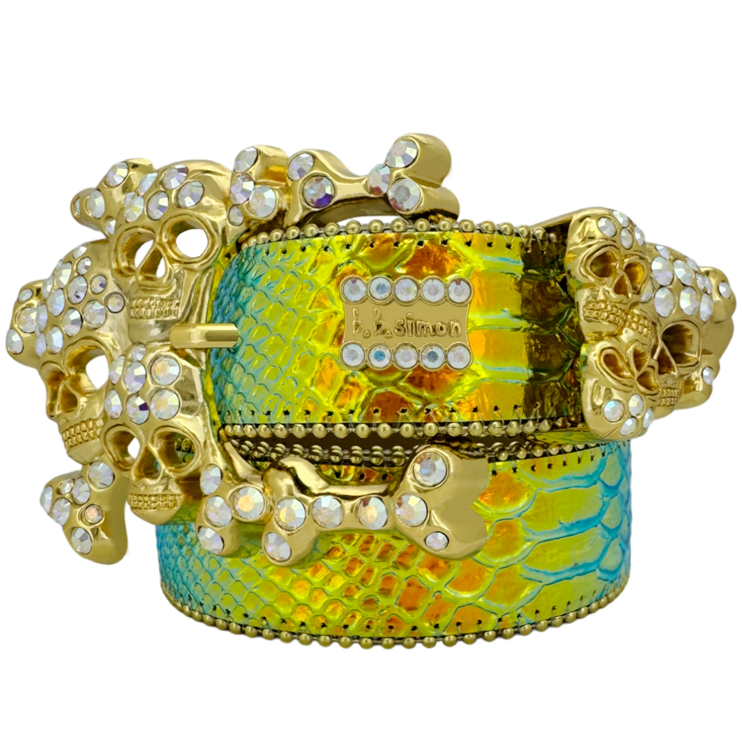 Iridescent Gold Python Skull pile AB