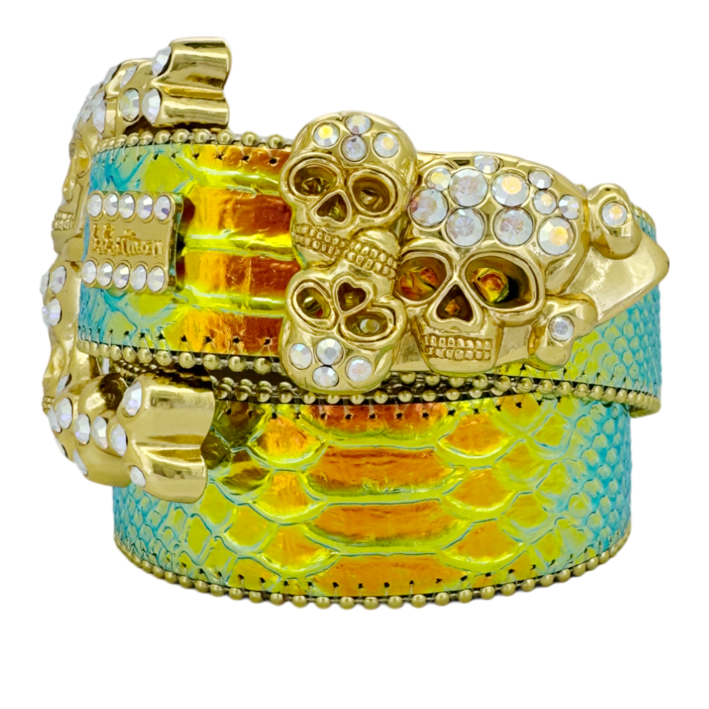 Iridescent Gold Python Skull pile AB