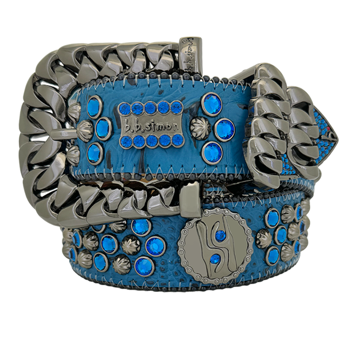 Cuban b’ Chain Capri Blue/Black