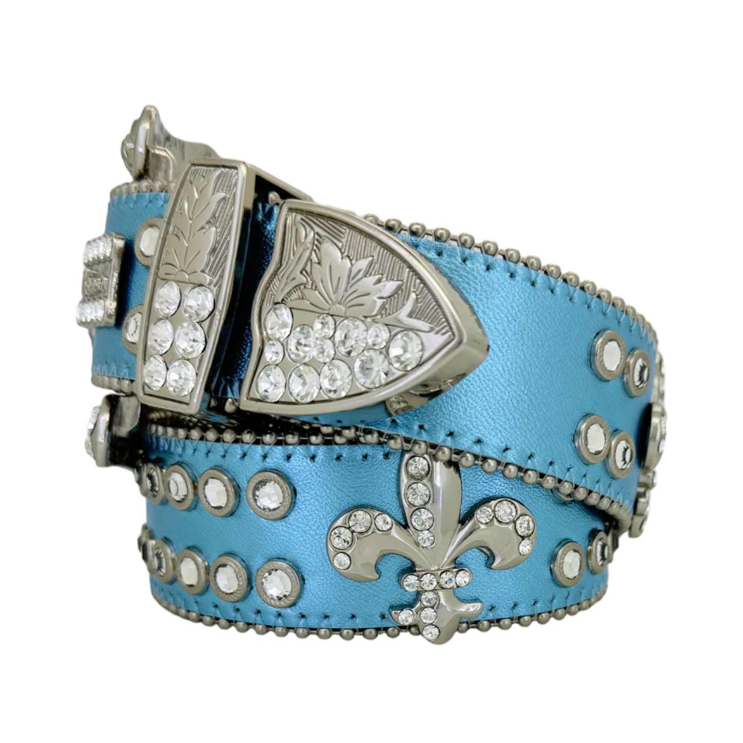 Fleur de lis Western Aqua Blue